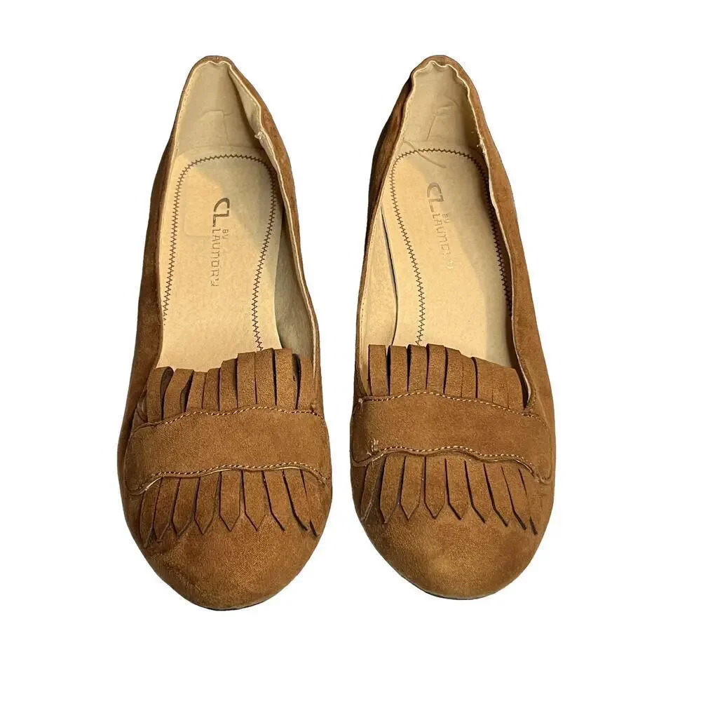Chinese Laundry Anete Fringe Suede Block Heel Pumps sz 6.5 womens Oxford loafer
